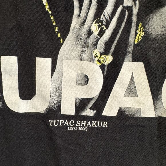 Tupac Shakur T Shirt Sz M Black 1971-1996 2PAC Portrait Double Sided  2012 - Picture 2 of 5